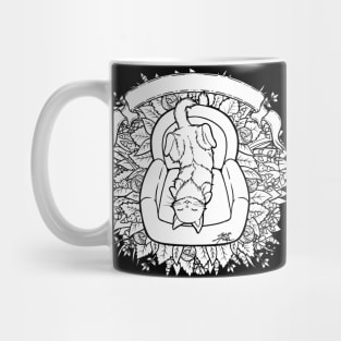 Cute Couch Potato Cat Illustration Mug